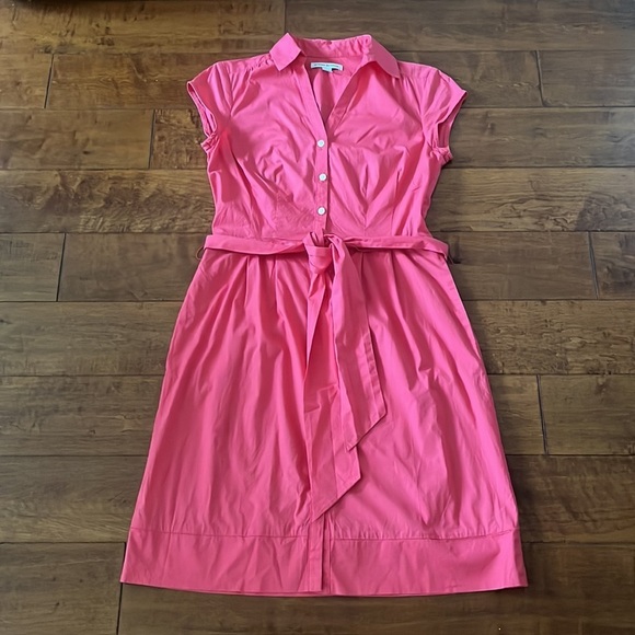 Banana Republic Buttons Down Shirt Stretch Side Pockets Belted Dress Size 4 - Picture 3 of 10